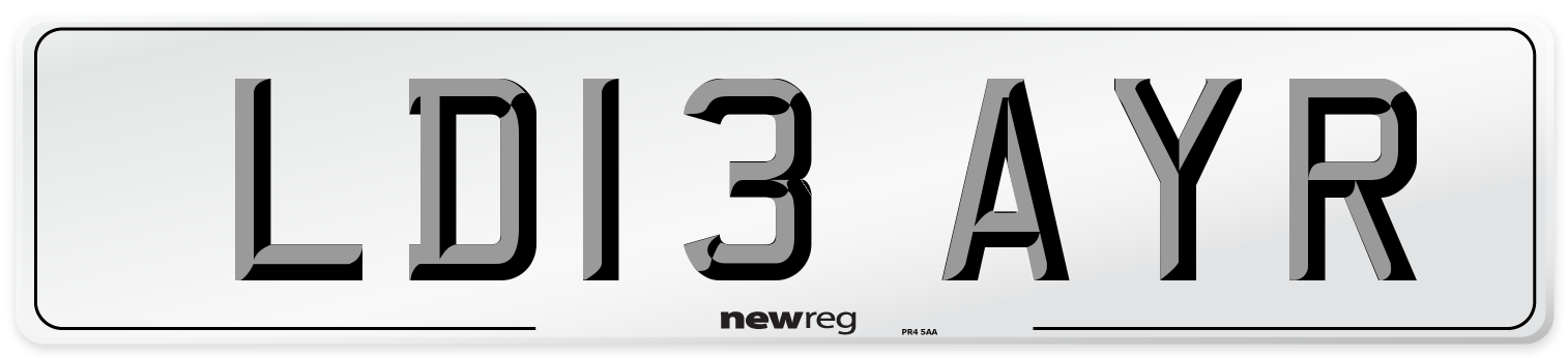 LD13 AYR Number Plate from New Reg